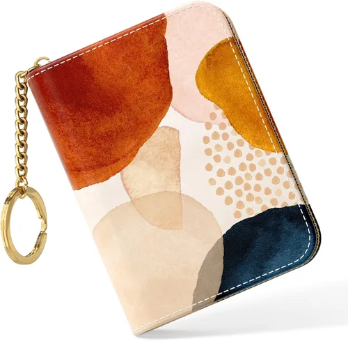 Vista 32 de Nipichsha Tarjetero para Tarjetas de Crédito, Tarjetero Pequeño de RFID para Mujeres, Tarjetero de Cuero Delgado, Modas Hoja de arte abstracto
