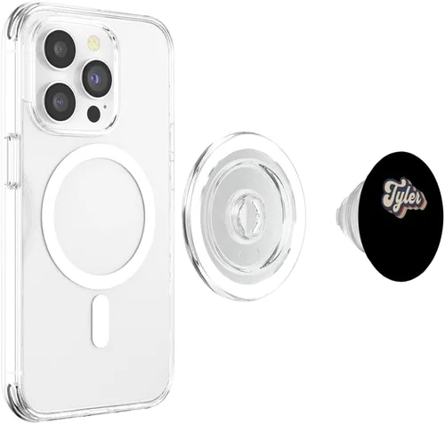 Vista 4 de Mens Retro Vintage Tyler Name Personalized PopSockets MagSafe PopGrip for iPhone