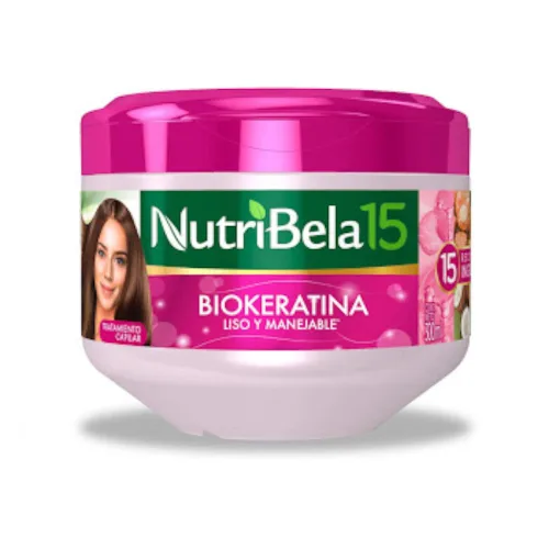 Vista 3 de Kit (Champú + Tratamiento + Tapa de Aluminio) Biokeratin Set Biokeratina Liso y Manejable Nutribela15 Colombia