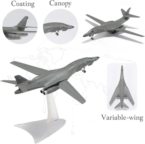 Vista 3 de B-1B Lancer Fighter Ataque Avión Modelo 1/200 Avión Militar Modelos Fundidos a Presión