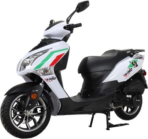 Vista 3 de X-PRO Ciclomotor de 150 cc para adultos con ruedas de aluminio de 13 pulgadas (blanco)