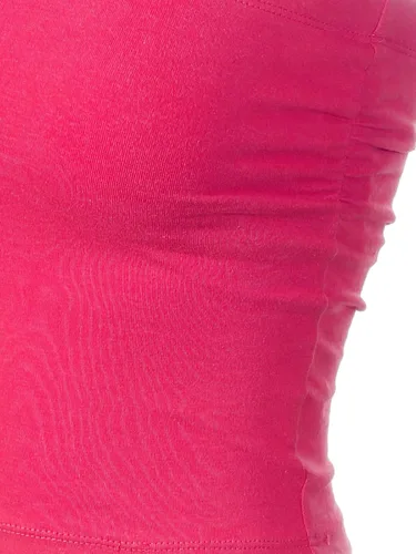 Vista 4 de MixMatchy Top de tubo de doble capa con espalda fruncida lateral y espalda descubierta para mujer con brasier integrado