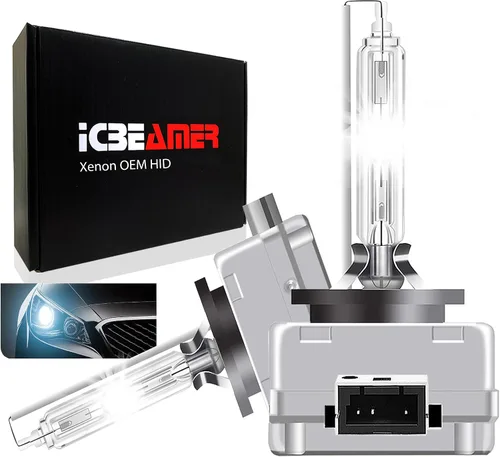 Vista 18 de ICBEAMER 10000K D1R D1C D1S Xenon HID Reemplazo directo Reemplazar bombillas de luz baja para faros delanteros de fábrica OEM [Color: azul]