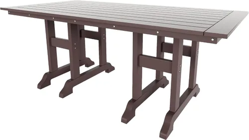 Vista 15 de Muebles Mesa de Comedor Rectangular Adirondack de 37 Pulgadas de Ancho x 71 Pulgadas de Largo, Resistente a los Rayos UV y a la Decoloración para su