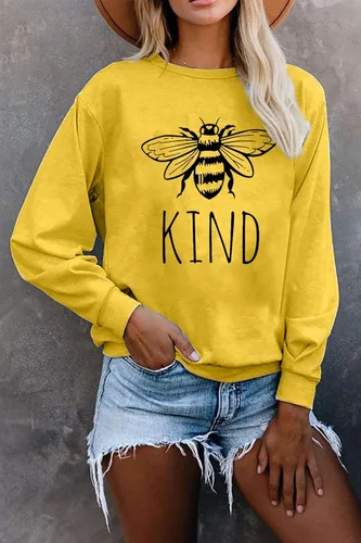 Vista 2 de KIMSOONG Bee Kind T Shirt Be kind Sweatshirt Women Funny Inspirational Lightweight Blouse