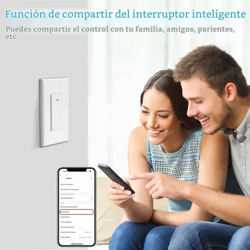 Vista 8 de Paquete de 2 interruptores de luz inteligentes (botón), interruptores de luz WiFi inteligentes dobles, interruptor inteligente compatible con Alexa