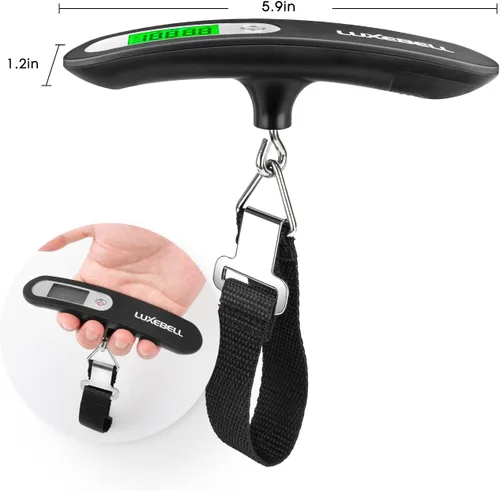 Vista 3 de Balanza digital de equipaje de regalo para maleta de viajero Balanza de peso de mano 110lbs