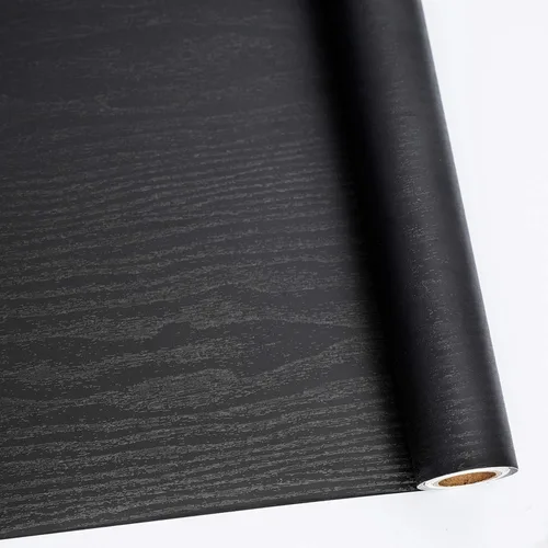 Vista 18 de Papel de contacto de madera azul oscuro despegar y pegar, papel tapiz engrosado sin rasgaduras, adhesivo de vinilo, autoadhesivo impermeable