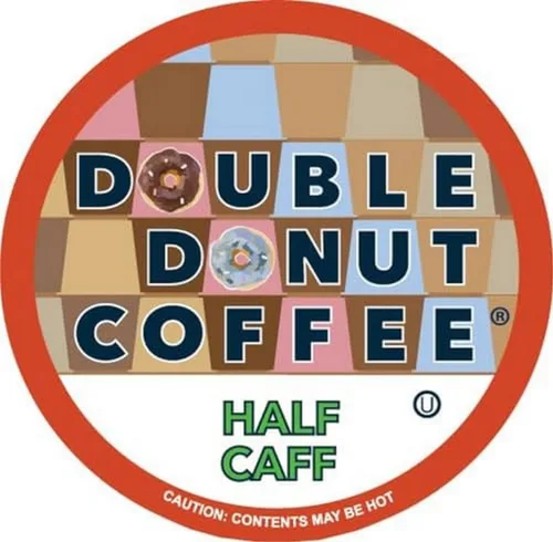 Vista 95 de Double Donut Coffee Cápsulas de Café Half Caff, Cápsulas de Café de Media Cafeína de Porción Individual para Cafeteras Keurig K Cup, Tostado Medio