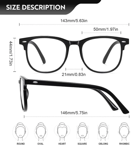 Vista 2 de Reading Glasses for women Blue Light Blocking Glasses Filter UV Square Lightweight Readers Glasses for Men and Women