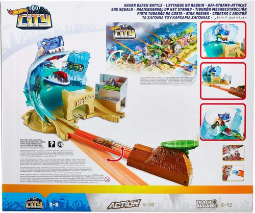 Vista 9 de Hot Wheels Hot Wheels City Shark Beach Battle Set Multicolor