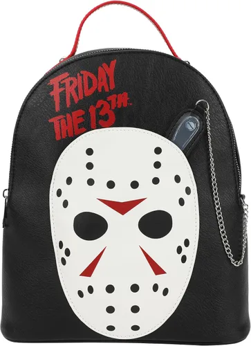 Vista 2 de Friday The 13th Jason Mask - Mini mochila de 11 pulgadas con carnicero extraíble, Multi colorido, Personalizado