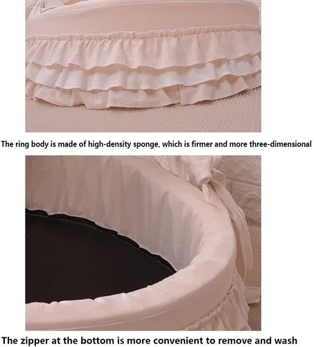 Vista 6 de Cama de princesa para gatos, semicerrada, universal para todas las estaciones, cuna para mascotas, extraíble y lavable, perrera, arena para gatos