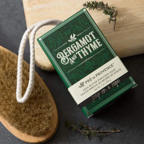 Vista 8 de Pre de Provence Bergamot & Thyme - Colección de fragancias para hombre, jabón en una cuerda, 7.05 oz