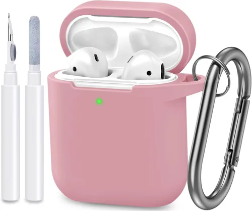 Vista 13 de Funda compatible con AirPods, cubierta protectora de silicona completa a prueba de polvo diseñada para Apple AirPods de 1.ª y 2.ª