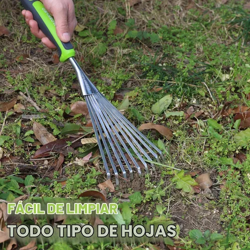 Vista 5 de WORKPRO Rastrillo de mano de 16", rastrillo de jardín de acero inoxidable resistente con mango suave, pequeña herramienta de mano de jardín