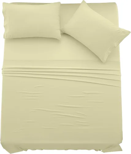 Vista 45 de LUX Décor Juego de Sábanas Twin – 4 Piezas de Sábanas de Cama de Microfibra Ultra-Suave con Sábana Encimera, Sábana Bajera con Bolsillo Profundo