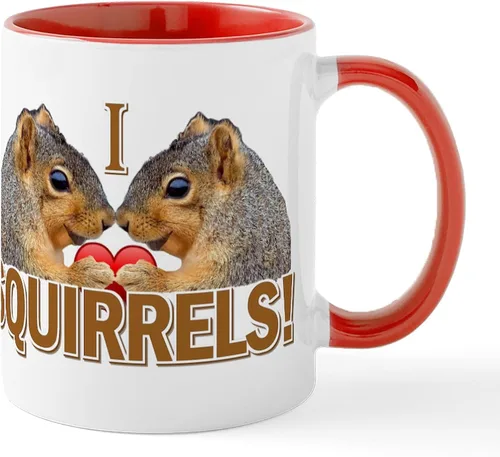 Vista 41 de CafePress Taza navideña de ardilla de 11 oz (11.0 fl oz) taza de café de cerámica