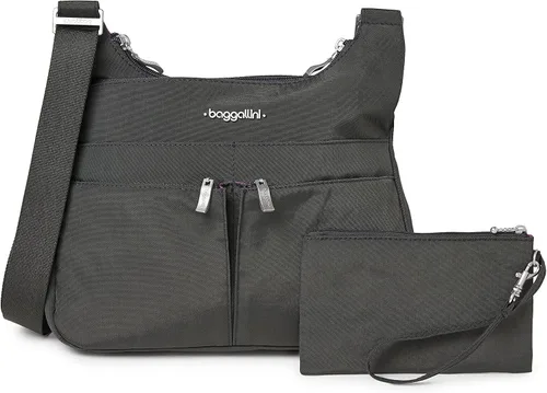Vista 16 de Baggallini Crossbody Travel Bag 11x8.5 Lightweight Water-resistant Nylon Handbag Manzana
