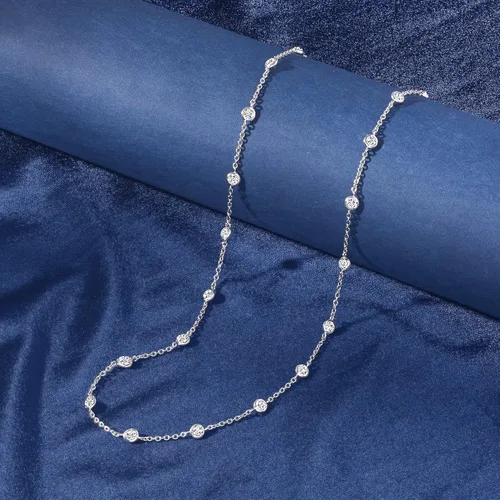 Vista 4 de Ross-Simons 4.50 ct. t.w. CZ Station Necklace