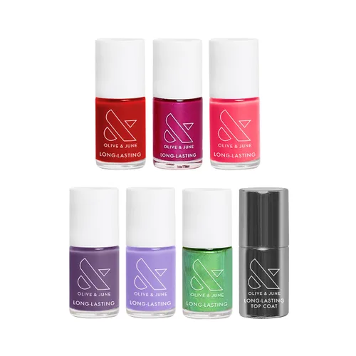 Vista 23 de Olive & June - Esmalte de uñas de larga duración, acabado voluminoso similar al gel, no necesita lámpara, dura hasta 10 días, sin 15 ingredientes Aw.