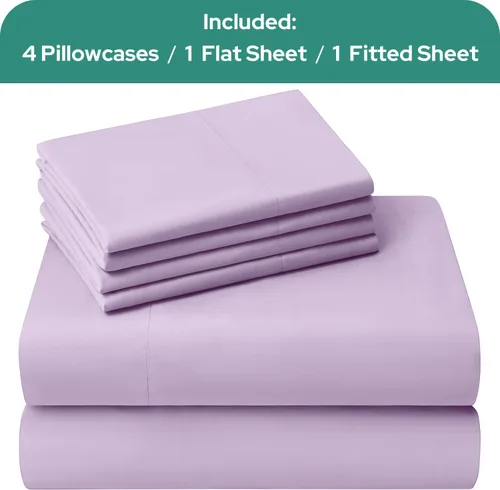 Vista 81 de HOMEIDEAS Sábanas de cama tamaño completo – Juego de 6 piezas (azul aguamarina) – Sábanas de ropa de cama de microfibra cepillada extra suave