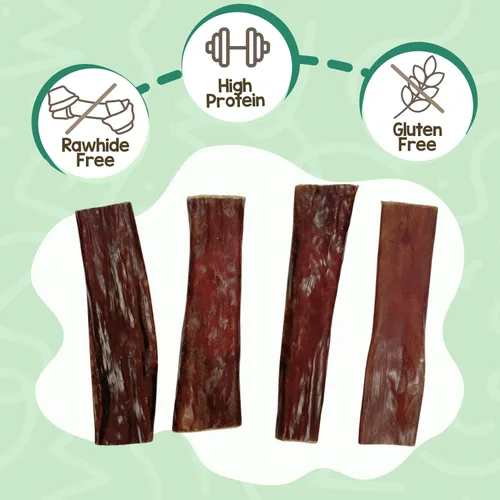 Vista 2 de Nature Gnaws Beef Gullet - Golosinas masticables para perros pequeños de 4 a 5 pulgadas (20 unidades) - Golosinas masticables de carne seca natural