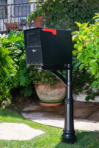 Vista 12 de Architectural Mailboxes Oasis TriBolt - Buzón de buzón con bloqueo de montaje, color negro, XL Galvanized steel build for outside with a