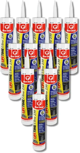 Vista 18 de Red Devil 077020 Lifetime Sellador de látex acrílico elastomérico ultra premium, 10.1 onzas, almendra, paquete de 1