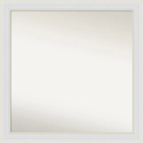Vista 33 de Amanti Art Espejo de baño plateado para sobre el fregadero, espejo cuadrado de níquel cepillado de 30 x 30 pulgadas, marco moderno grande, se cuelga
