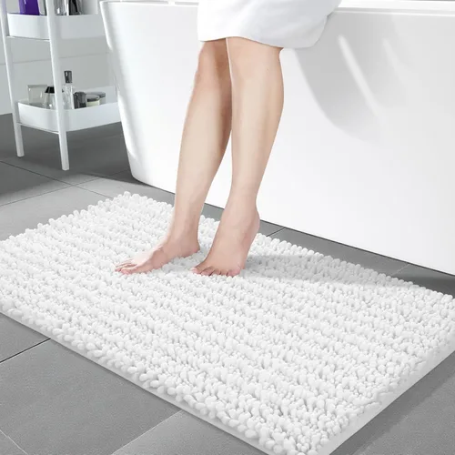 Vista 126 de Yimobra Alfombras de Baño Antideslizantes Lavables - Alfombra de Baño de Chenilla Ultra Suave Absorbente, Alfombra Peluda de Secado Rápido para Negro