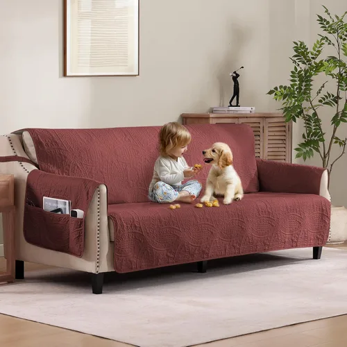 Vista 33 de Fundas acolchadas beige para sillas reclinables, impermeables, fundas para sillas reclinables para niños perezosos, fundas reclinables que admiten