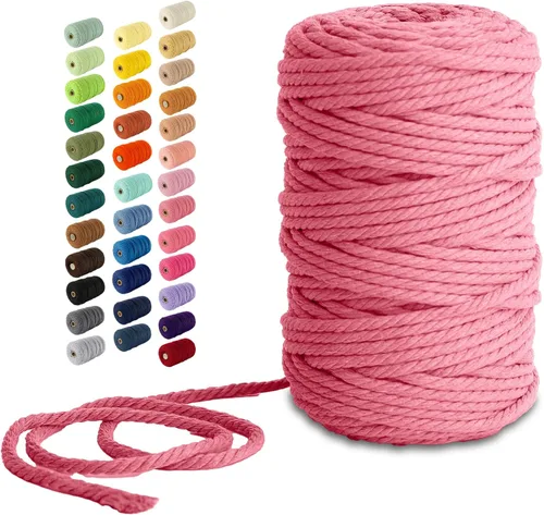 Vista 55 de Nook Theory Hilo de macramé de 3mm 109 yardas - Cuerda de macramé suave de 4mm, 5mm perfecta para nudos - Suministros de macramé para colgadores