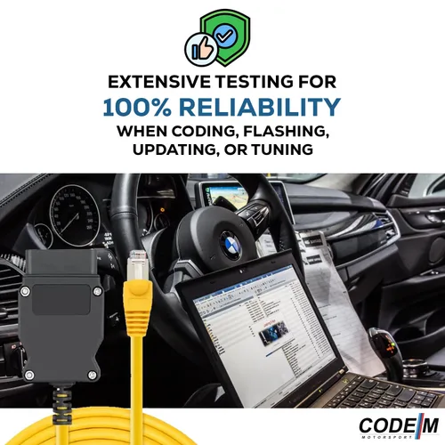 Vista 5 de Reloot ENET OBD2 Cable para BMW Serie F y G – 6.6 pies RJ45 Ethernet a 16 pines OBDII Codificación y Diagnóstico Cable para E-SYS, ISTA+, Bootmod3