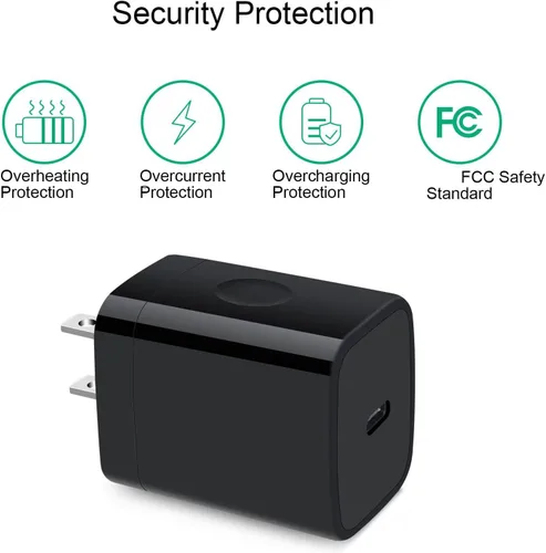 Vista 3 de Bloque adaptador de cargador de pared USB C de 20W para Samsung Galaxy A37 S26 S25 A16 S24 FE S23 S22 Ultra 5G S21 FE S10 S10e S9 S8 A55 A35 A14 A54