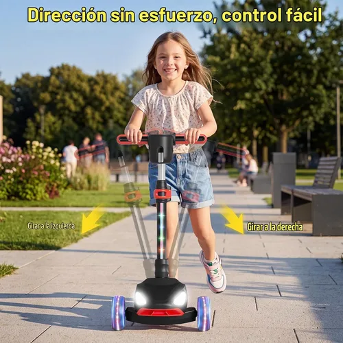 Vista 4 de SIMATE Electric Scooter for Kids Ages 3+, 3 Wheel Balance Scooter, 3 Adjustable Heights, Foldable & LED Display & Thumb Throttle, Long