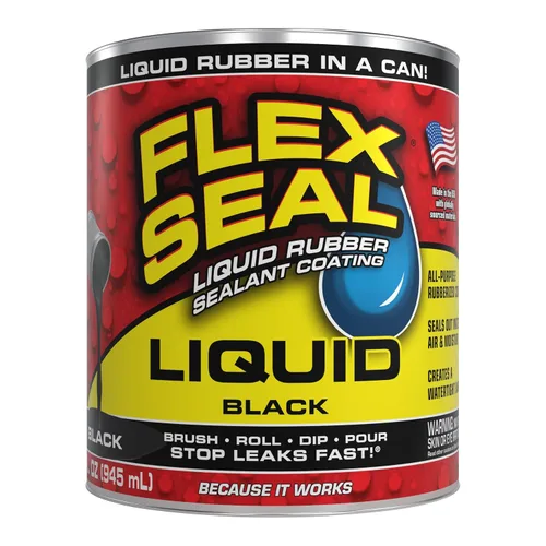 Vista 16 de Líquido de sellado Flex Seal grande, 16 oz, negro, LFSBLKR16
