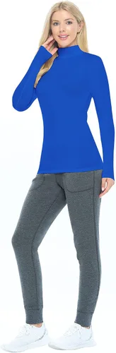 Vista 2 de Natural Uniforms Camiseta de manga larga con cuello alto falso para mujer