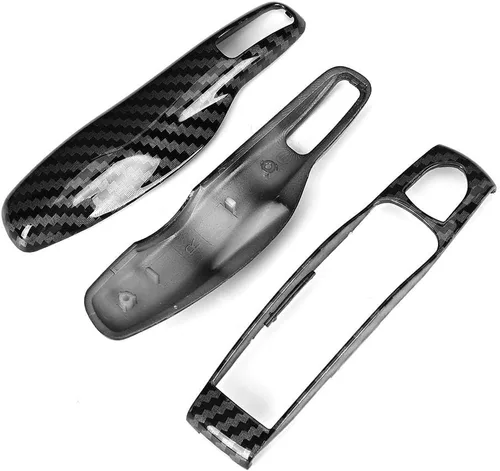 Vista 7 de Aramox Cubierta de llave remota, 3 unids/set ABS fibra de carbono llave de coche cubierta ajuste para Caimán/ , ajuste de llavero
