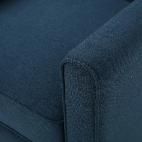 Vista 5 de Sillón de cuero reclinable Lucas, Azul oscuro