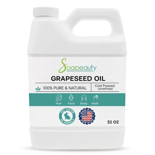 Vista 8 de Aceite de uva prensado en frío sin refinar 100% natural disponible a granel Portador para aceites esenciales, cara, piel, crema hidratante