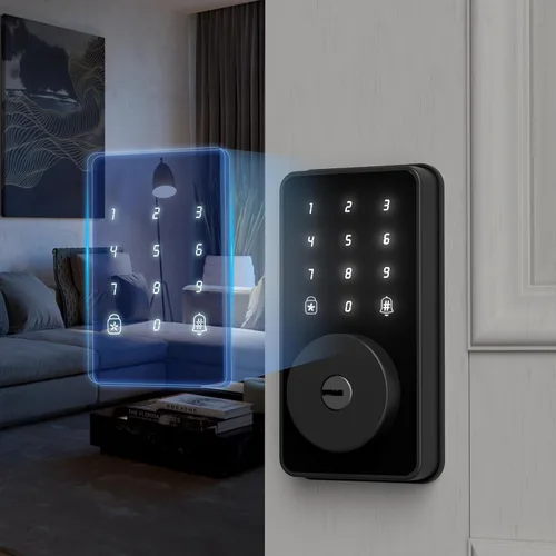 Vista 5 de Biquole - Cerradura de puerta de entrada sin llave con teclado, cerradura de puerta electrónica con código Smart Deadbolt Lock for Front Door