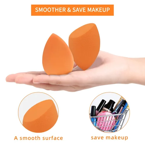 Vista 2 de Esponja de maquillaje – Juego de 12 esponjas de maquillaje con soporte para esponja de base de belleza, impecable para líquidos, crema y polvo