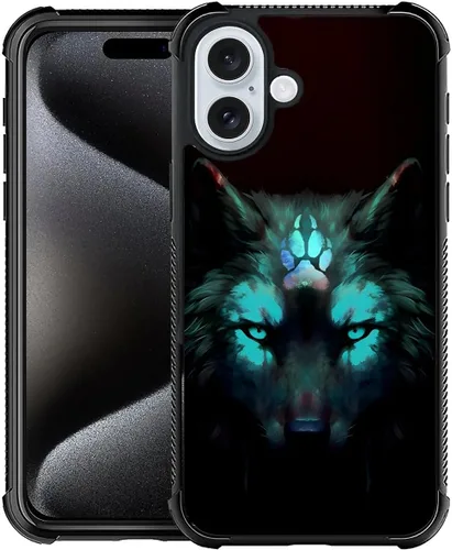 Vista 24 de CARLOCA Funda compatible con Samsung Galaxy S23 Plus, diseño gráfico de identidad negro espiritual lobo, a prueba de golpes, antiarañazos