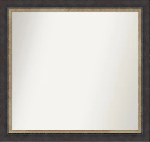 Vista 201 de Amanti Art Espejo personalizado, espejo de baño negro Astor, espejo de pared o espejo de tocador de baño sobre el fregadero (25 x 25 pulgadas)