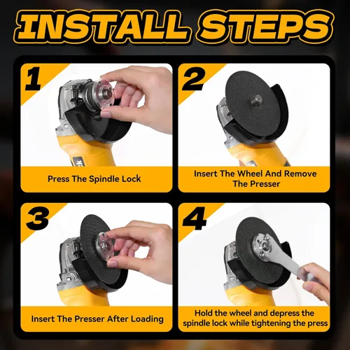 Vista 7 de Amoladora angular sin escobillas compatible con batería Dewalt de 20 V Max (sin batería), velocidad variable, amoladoras eléctricas inalámbricas