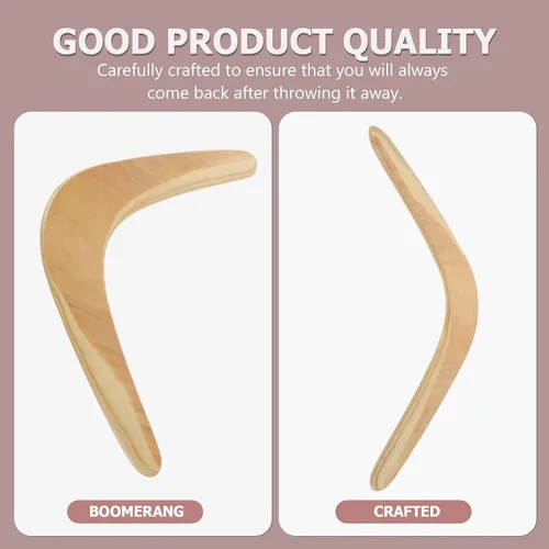Vista 3 de Gatuida Boomerang para niños y adultos: lanzar boomerangs en forma de V, hecho a mano, artesanía, juguete de madera, captura rápida para mujeres