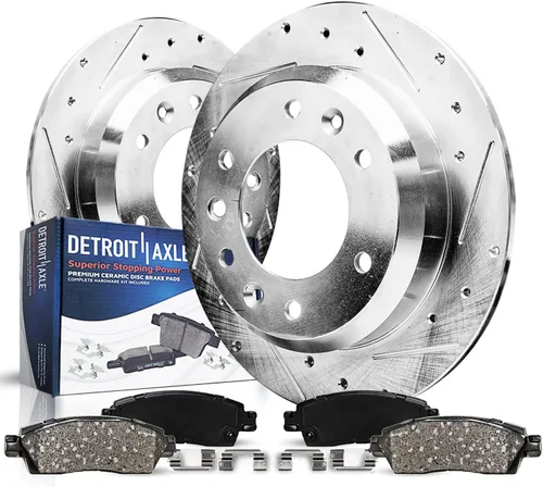 Vista 13 de Detroit Axle - Rotores de freno perforados traseros + repuesto de pinza de freno de disco trasera izquierda para Acura TL Honda Element - Juego de 3