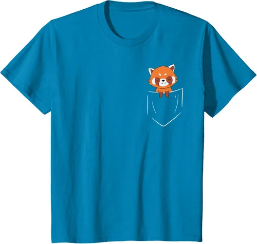Vista 49 de Funny Red Panda In Pocket - Camiseta con bolsillo, Negro, S