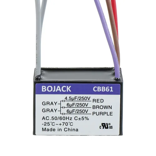 Vista 4 de BOJACK CBB61 4uF+5uF+6uF 250V AC Ventilador de techo Condensador de arranque para compatible con Harbor Breeze & New Tech 5 Wire